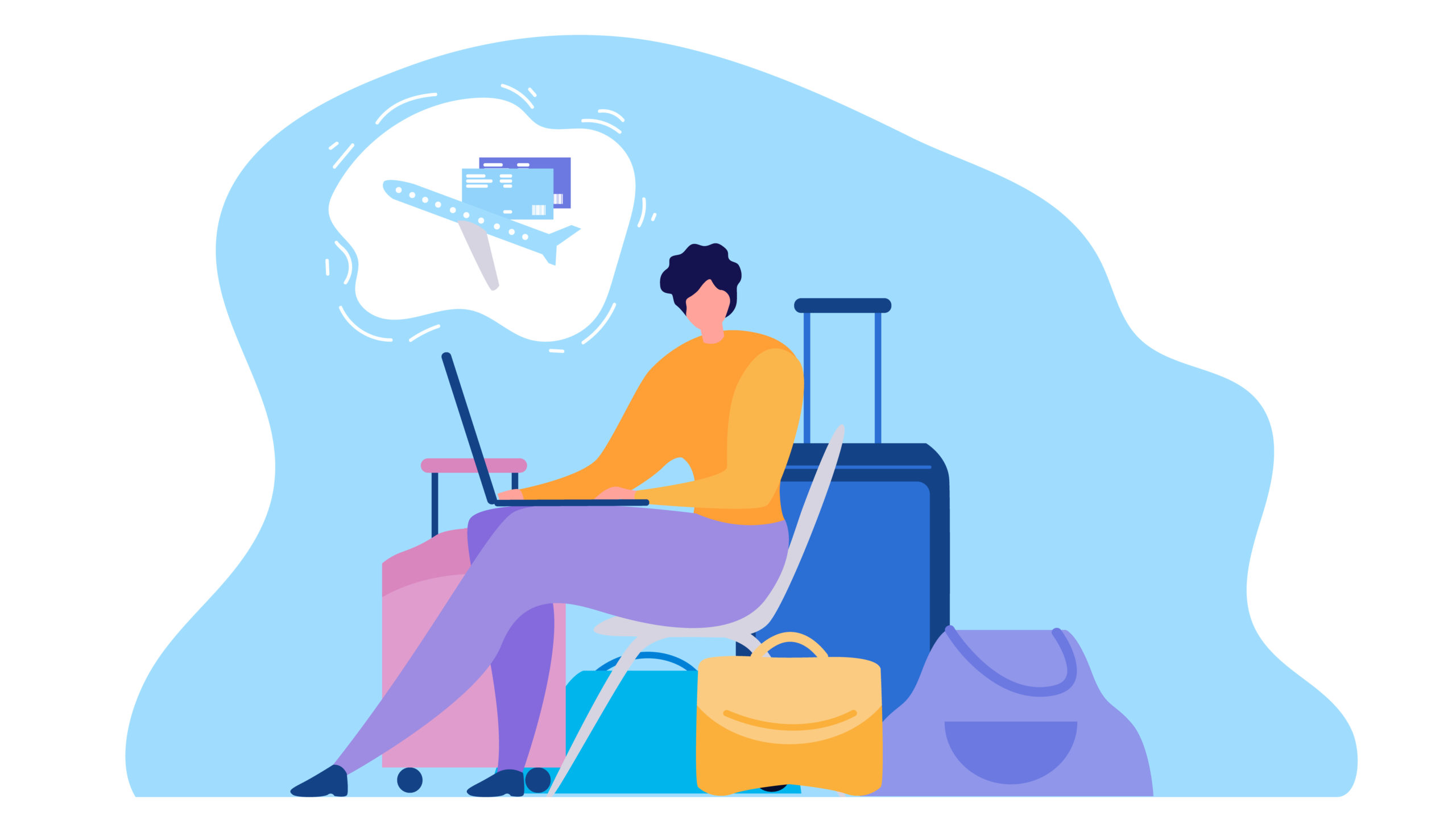 Woman Buying Tickets Online Flat Vector Concept